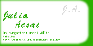 julia acsai business card